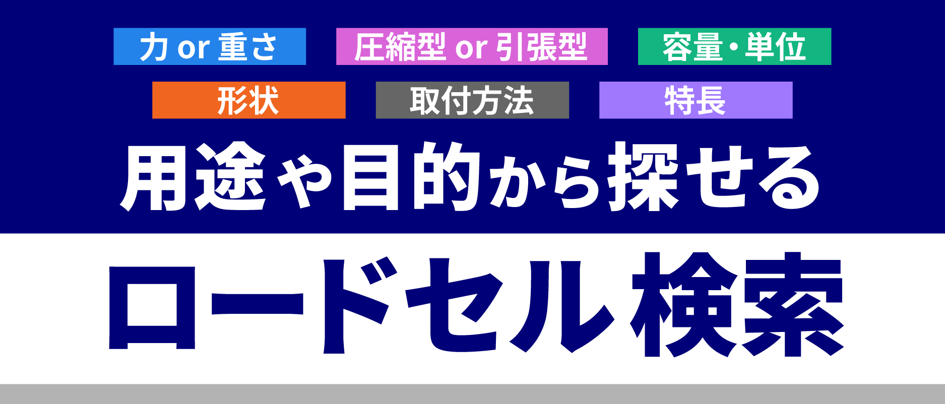 用途や目的から探せる　ロードセルカテゴリ検索